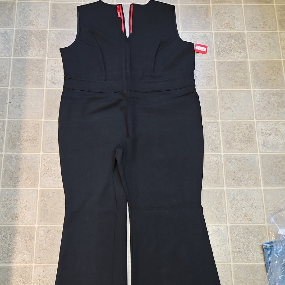 SPANX Black Sleeveless Jumpsuit Wide-Leg Design